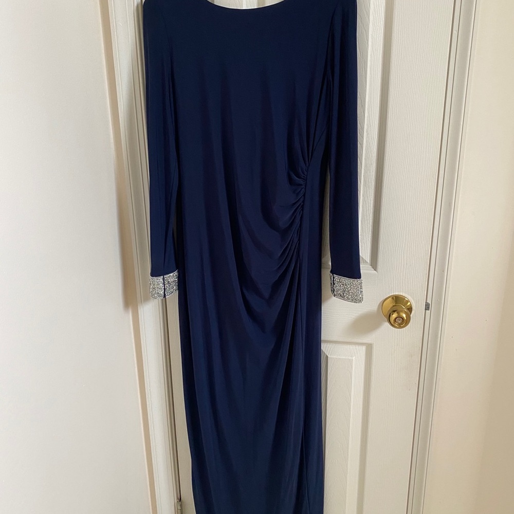 Crystal sleeve evening dress